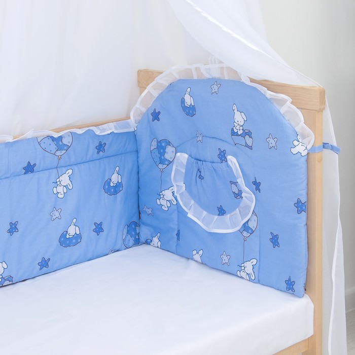 Комплект в кроватку (2 предмета), цвет голубой микс 29.5