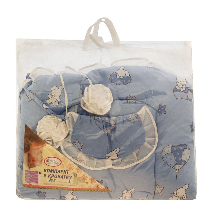 Комплект в кроватку (2 предмета), цвет голубой микс 29.5