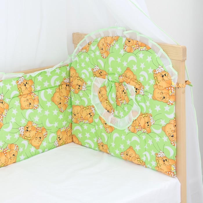 Комплект в кроватку (2 предмета), цвет зелёный микс 29.5