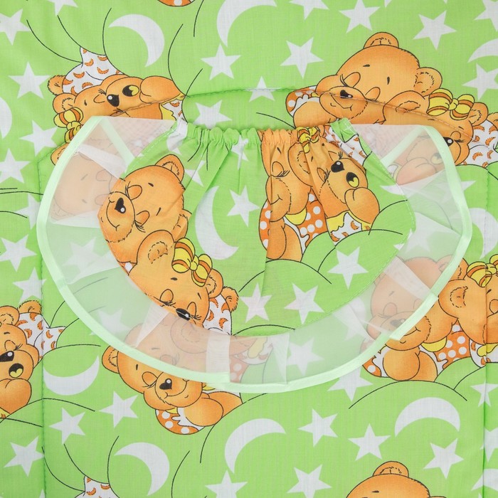 Комплект в кроватку (2 предмета), цвет зелёный микс 29.5
