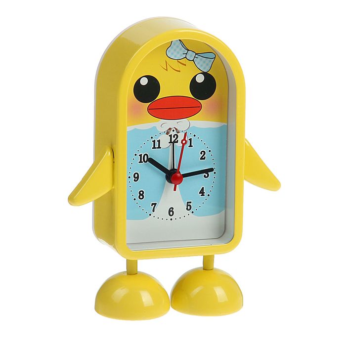 Будильник детский "Уточка", 14х11 см, микс
