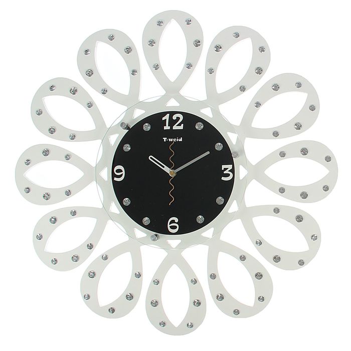 Часы настенные интерьерные "Серия Катрин. Петли", d=40 см, белые, циферблат чёрный