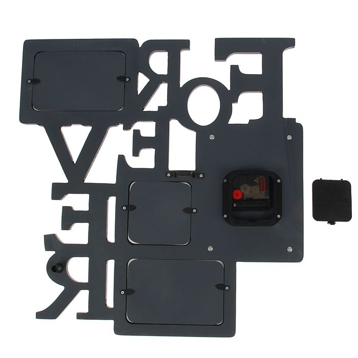 Часы настенные Forever, тёмно-коричневые + 3 фоторамки 8,5 × 8,5 см и 9 × 13,5 см (2 шт.)