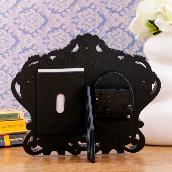 Будильник+фото Рамка ретро с вензелями ( 7х10см) 20*23см