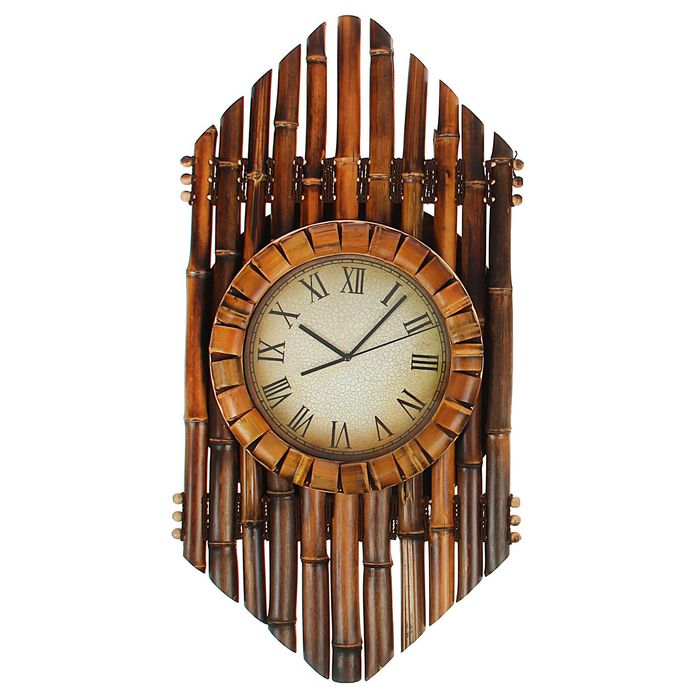 Часы настенные интерьерные "Серия Бамбук. Соты", ручная работа