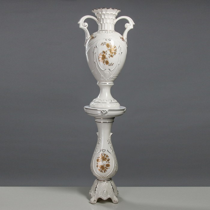 Ваза "Каскад" на колонне, белая