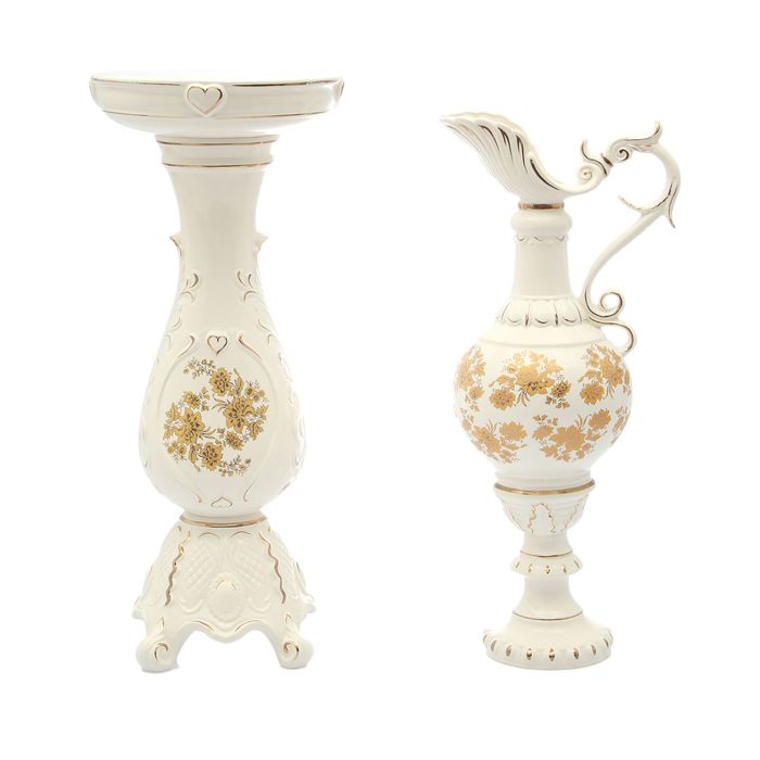 Ваза напольная на колонне "Кувшин", белая