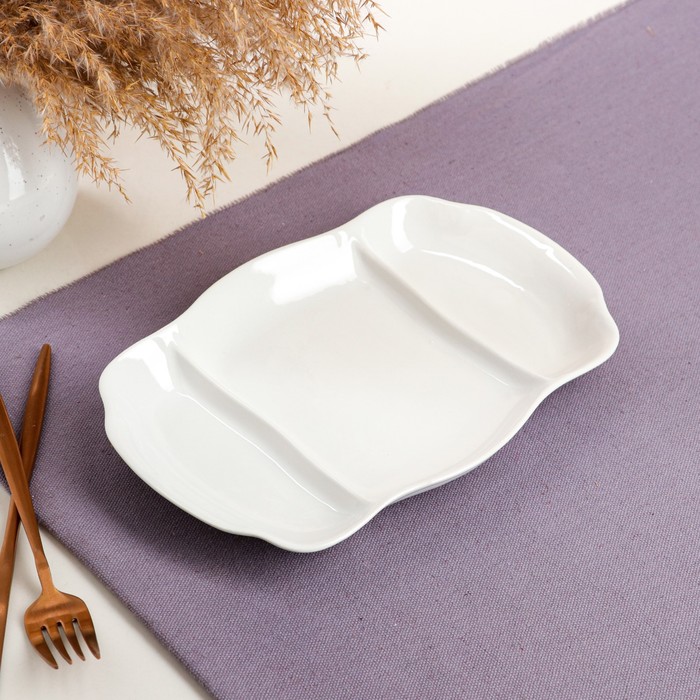 Менажница "Прямоугольная" белая, средняя