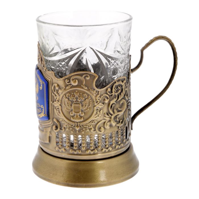 Подстаканник со стаканом "Долг, честь, отечество"