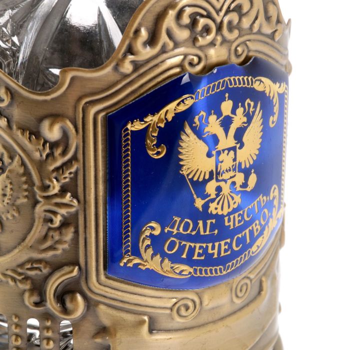 Подстаканник со стаканом "Долг, честь, отечество"