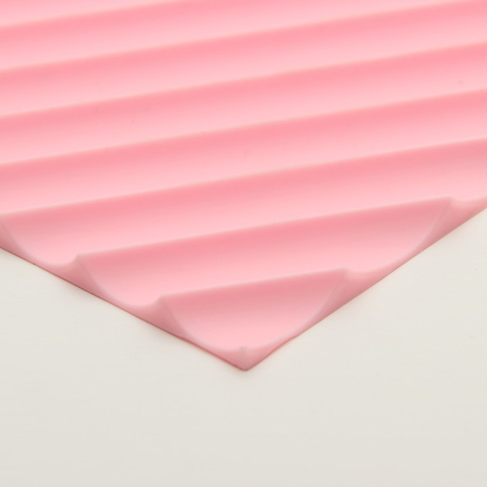 Коврик рельефный "Полосы", цвет розовый