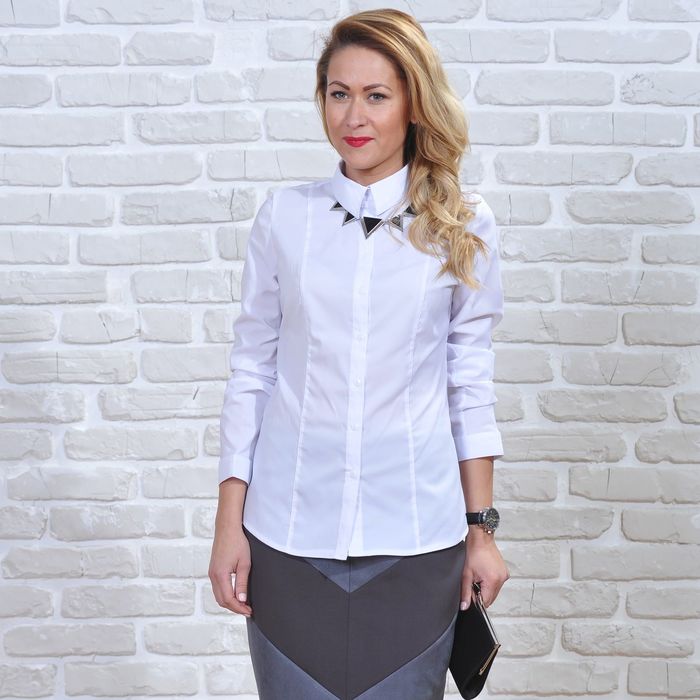 Рубашка женская 5612, размер 48, рост 164 см, цвет белый