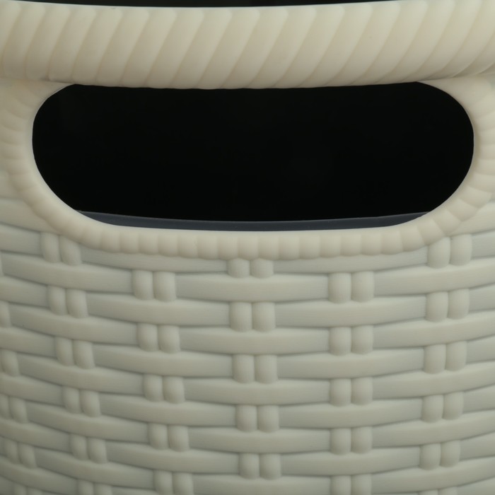 Кашпо 20 л напольное Ротанг, цвет айвори