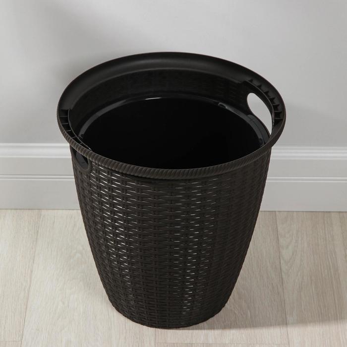 Кашпо 20 л напольное Ротанг, цвет венге