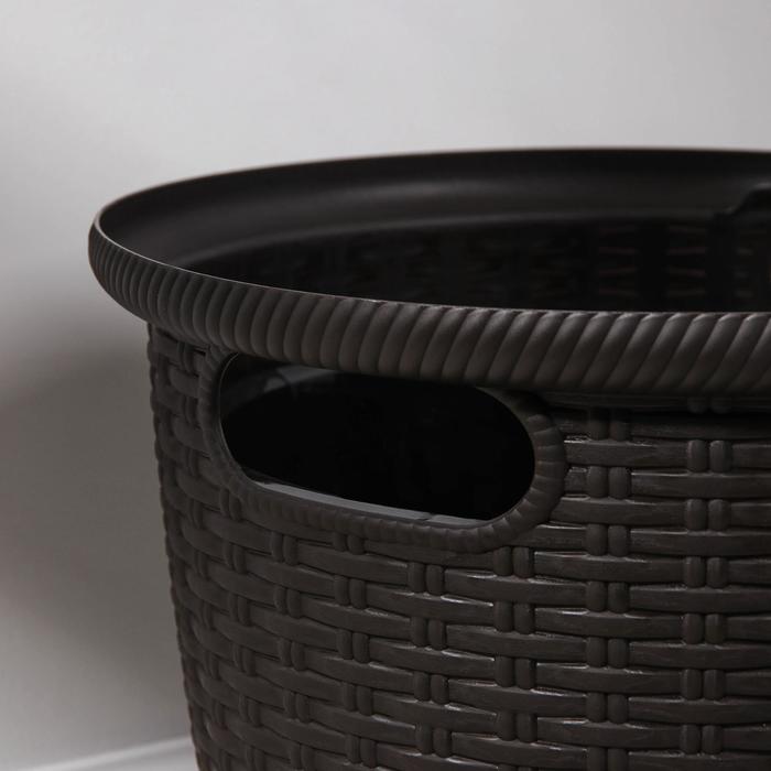 Кашпо 20 л напольное Ротанг, цвет венге