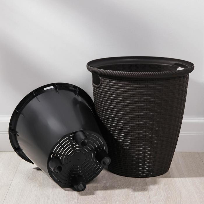 Кашпо 20 л напольное Ротанг, цвет венге