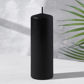 Свеча - цилиндр, 5х15 см, черная лакированная