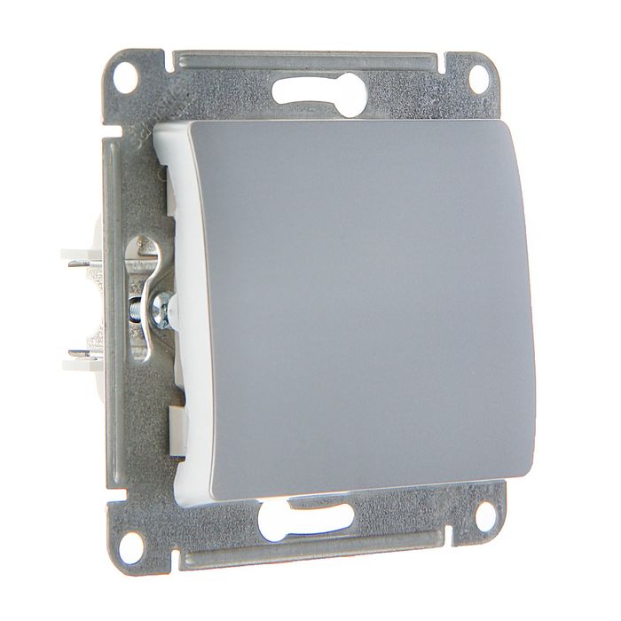 Переключатель "Glossa" SchE GSL000361, 10 А, 1 клавиша, скрытый, цвет алюминий