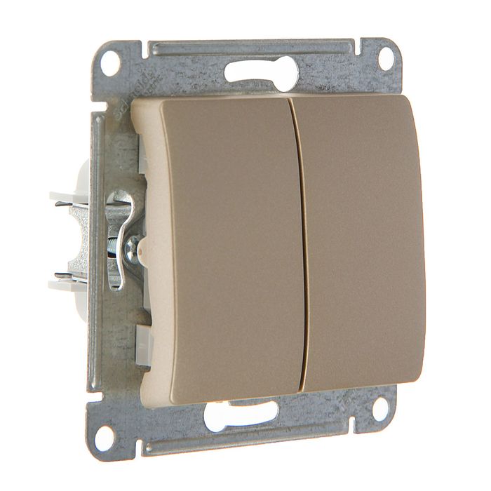 Выключатель "Glossa" SchE GSL000451, 10 А, 2 клавиши, скрытый, цвет титан