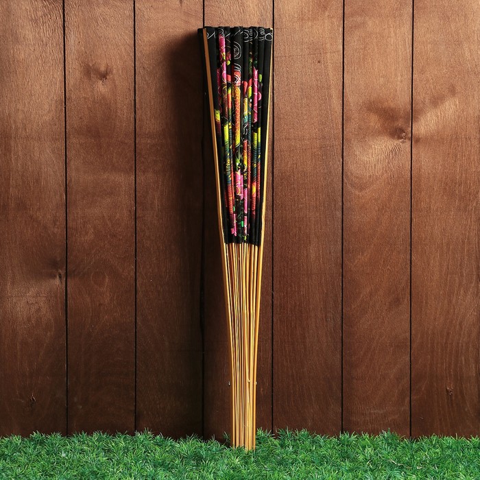 Веер с блестками "Два павлина", h=60 см