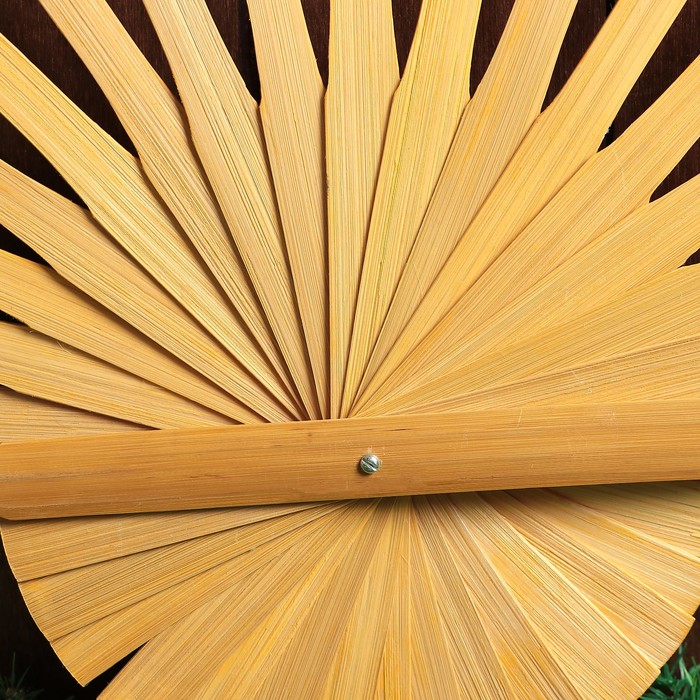 Веер с блестками "Слоны на реке", h=60 см