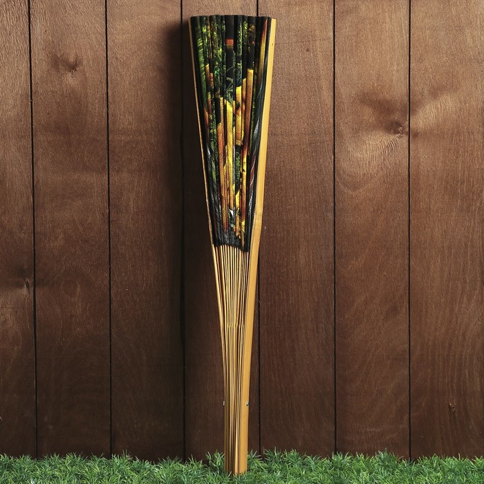 Веер с блестками "Слоны на реке", h=60 см