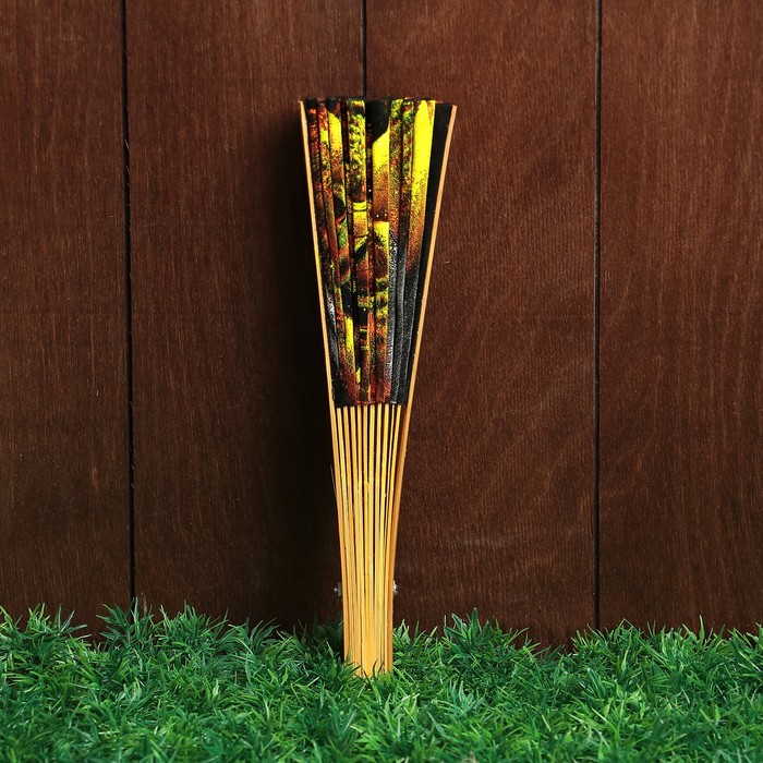 Веер с блестками "Деревушка", h=25 см