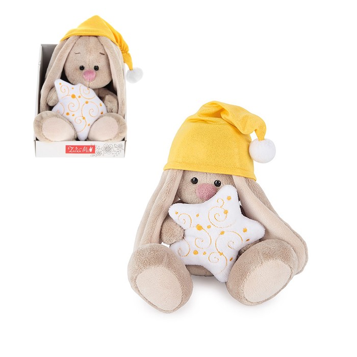 Мягкая игрушка "Зайка Ми" в колпачке и со звёздочкой, 15 см