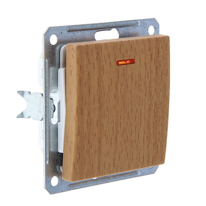 Переключатель "W59" SchE VS616-157-8-86, 16 А, 1 клавиша, скрытый, с индикатором, цвет бук