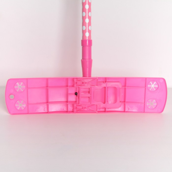 Швабра плоская, телескопическая ручка 80-130 см, насадка из микрофибры, цвет МИКС