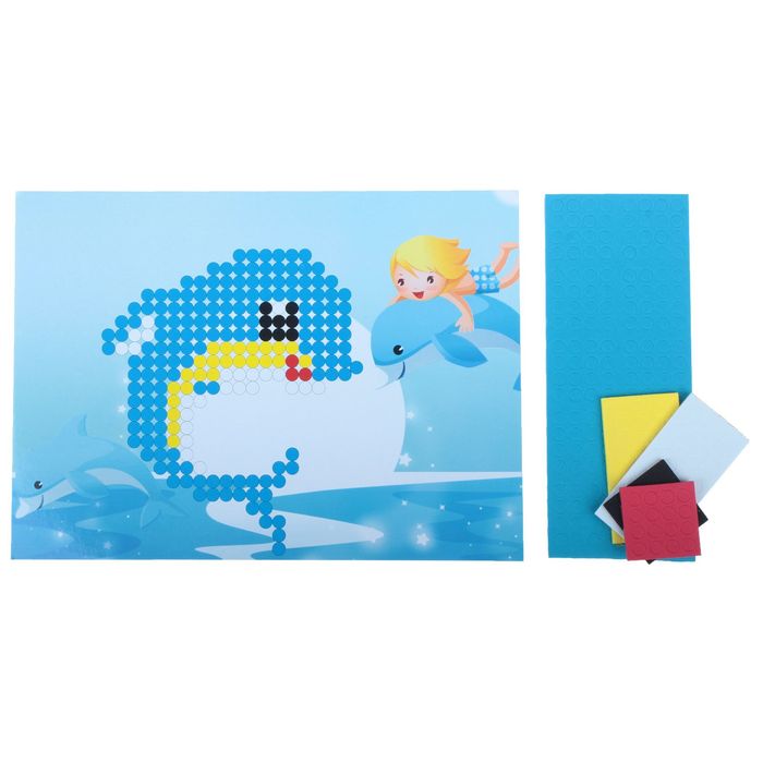 Мозаика стикерная с подставкой "Дельфин", круглые элементы