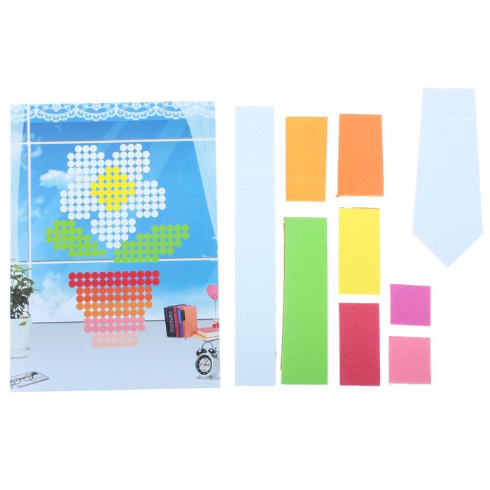 Мозаика стикерная с подставкой "Цветочек в горшке", круглые элементы