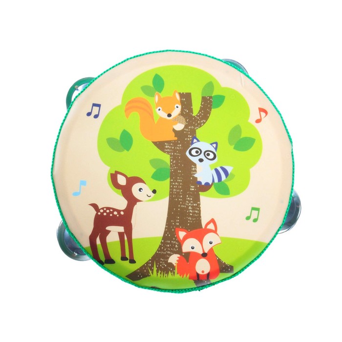 Игрушка музыкальная бубен "Лесные зверята"