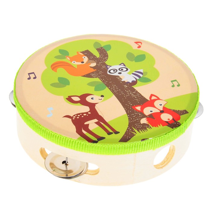 Игрушка музыкальная бубен "Лесные зверята"