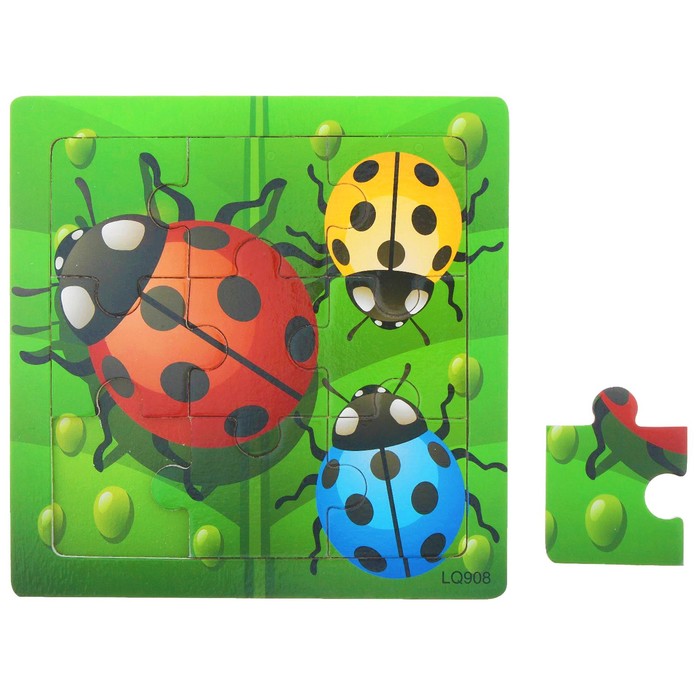 Пазл малый "Божья коровка", 9 элементов