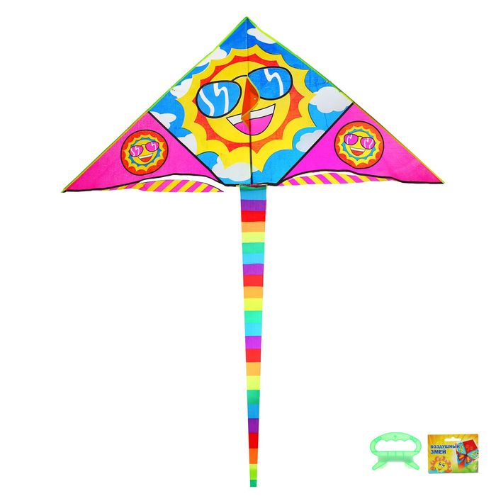 Воздушный змей "Солнышко в очках" с леской