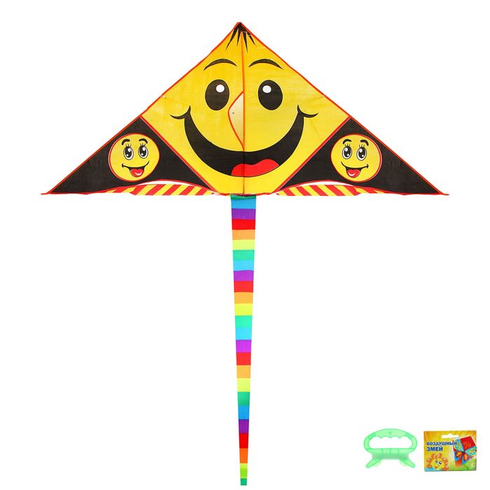 Воздушный змей "Смайлик" с леской