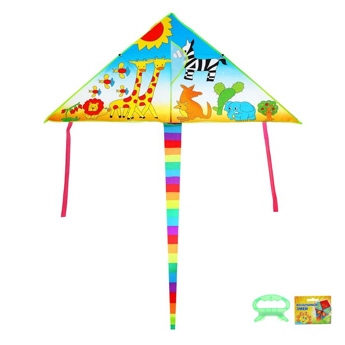 Воздушный змей "Звери" с леской