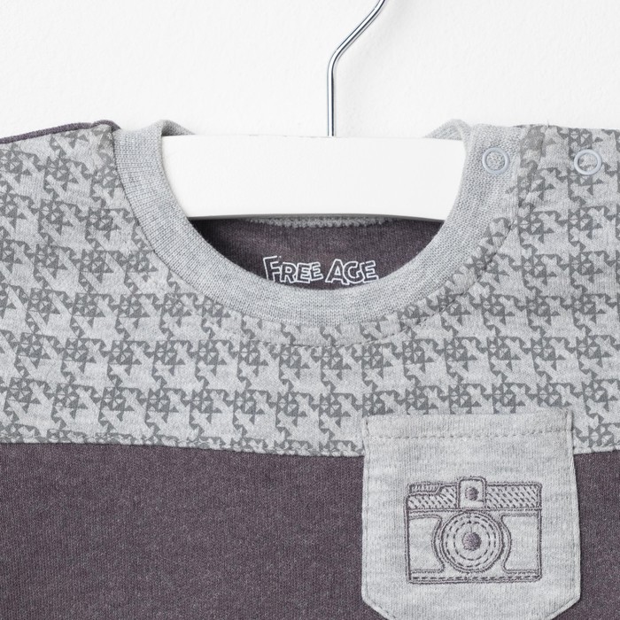 Футболка для мальчика, рост 74 см (44), цвет тёмно-серый меланж