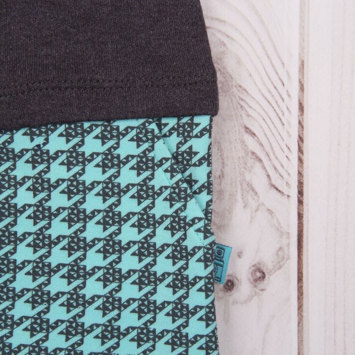 Комбинезон для мальчика, рост 56 см (36), цвет тёмно-серый меланж/голубой