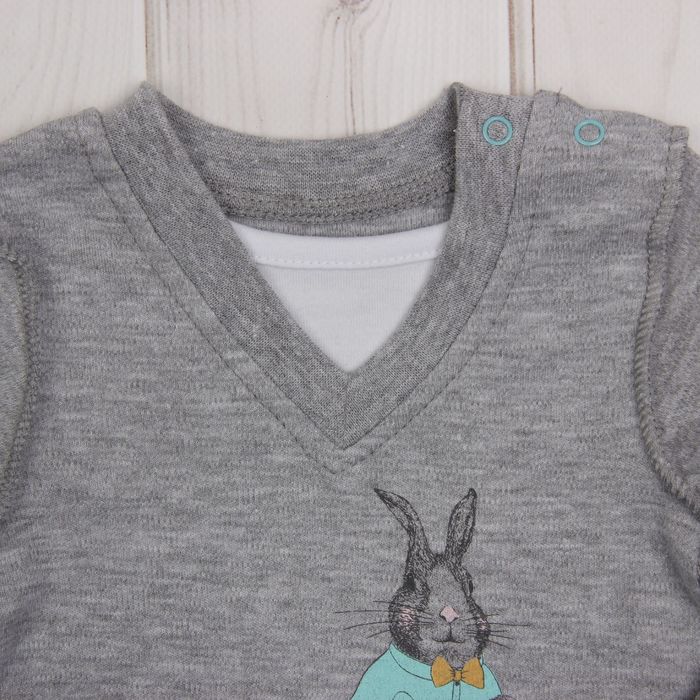 Комбинезон для мальчика, рост 56 см (36), цвет серый