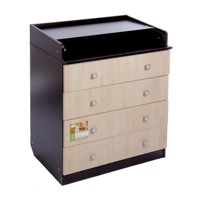 Комод детский пеленальный «Фея 1580», 4 выдвижных ящика, цвет венге/клён