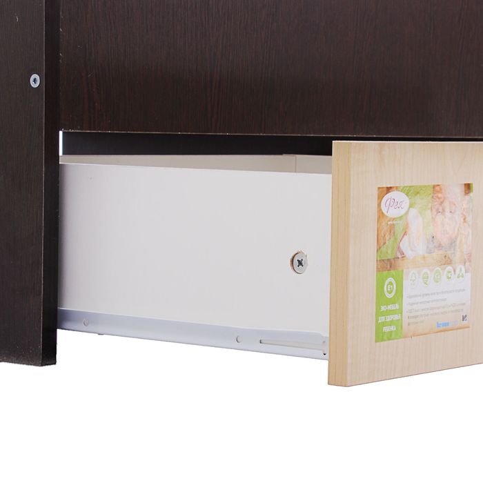 Детская кроватка «Фея 720» на маятнике, с 2 ящиками, цвет венге-клён