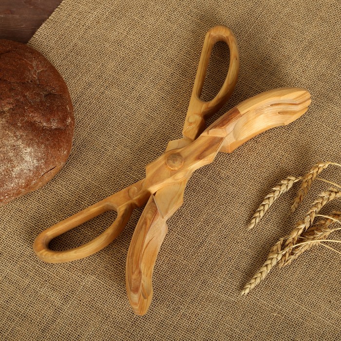 Щипцы кухонные для теста/мяса, дерево