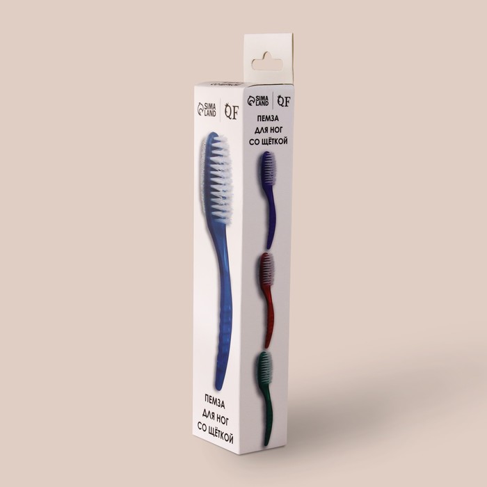 Пемза с щёткой, с ручкой, цвета МИКС