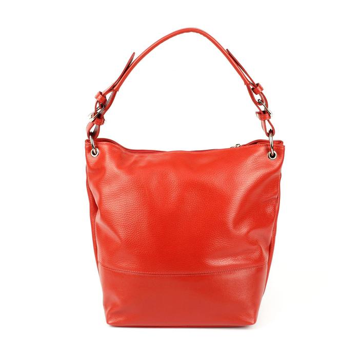 Сумка женская на молнии, 1 отдел, наружный карман, длинный ремень, цвет алый