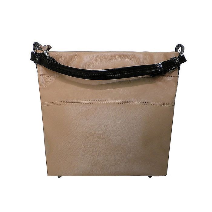 Сумка женская на молнии, 1 отдел, 2 наружных кармана, цвет бежевый/коричневый