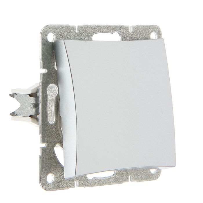 Переключатель "Дуэт" SchE WDE000361, 10 А, 1 клавиша, скрытый, цвет серебро