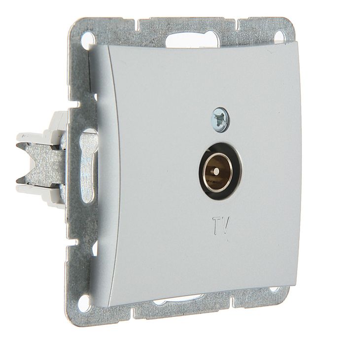 Розетка телевизионная "Дуэт" SchE, одноместн., скрытая, оконечная, 0,7dB, цвет серебро