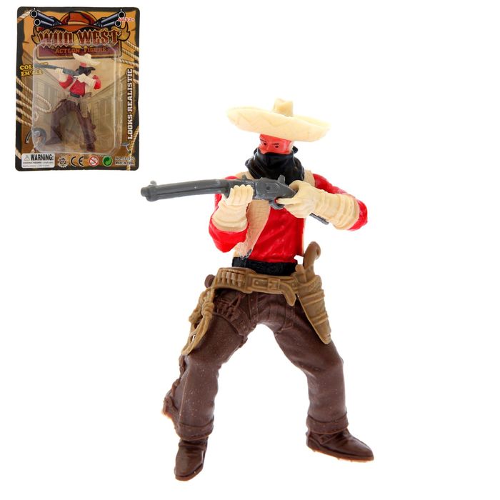 Фигурка ковбоя, индейца "Дикий запад", МИКС